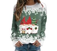 Générique Pull Noel Femme,Drole Sweat Noël,Pull Moche De Noel,Ugly Sweat-Shirt Noël à Manches Longues et imprimé GNOME,Oversize col Rond Hiver Chaud Polaire Merry Christmas Sweatshirt,Vetement