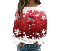 Générique Pull Noel Femme,Drole Sweat Noël,Pull Moche De Noel,Ugly Sweat-Shirt Noël à Manches Longues,Oversize col Rond Hiver Chaud Polaire Merry Christmas Sweatshirt