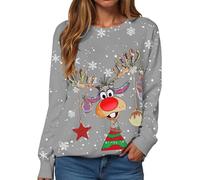 Générique Pull Noel Femme Moche Hiver Chaud, Drole Pull de Noel Rigolo, Ugly Christmas Sweater, Sweatshirt de Noel Famille, Pulls Femme Noel Confortable(Grey, XXXL)