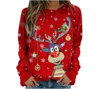Générique Pull Noel Femme,Pull Moche De Noel,Sweat NoëL Drole Sweats De Femme Grande Taille Sweat Shirt Cadeau Pullover Motif NoëL Sweatshirt NoëL Chic Pulls NoëL 2025 Conforts Top Hiver