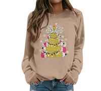 Générique Pull Noel Femme，Pull Ras du Cou à Manches Longues et imprimé, Sweat-Shirt sans Capuche, Polaire Confortable et Tendance, idéal pour Les Vacances et Les activités Sportives.#75