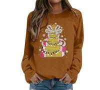 Générique Pull Noel Femme，Pull Ras du Cou à Manches Longues et imprimé, Sweat-Shirt sans Capuche, Polaire Confortable et Tendance, idéal pour Les Vacances et Les activités Sportives.#75