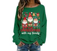 Générique Pull Noel Femme Rigolo Christmas Pull Moche De Noel Femme Col Rond Longues Imprimé de Sweatshirt Taille Pullover Neige Sweatshirt Grande Taille Pullover Bonhomme