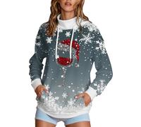Générique Pull Noël Femme Sweat a Capuche Oversize Veste Polaire Père De Noel Manteau Hiver Verres À Vin Drole Hoodie