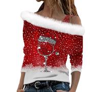 Générique Pull Noel Femme T-Shirts Femmes Pull De Noel Femme Moche Chic Pull Noel Femme À Col Rond Bonnet De Noël Sweat Drole Sapin De Noël