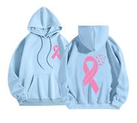 Générique Pull Octobre Rose Sweat Femme Zippé Oversize Veste Noire Plaid Tee Shirt Personnalisable Sweatshirt Ruban Polaire Décoration Capuche