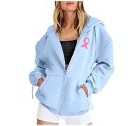 Générique Pull Octobre Rose Sweat Plaid Oversize Femme Veste Polaire Hiver Chaud Sweater Weather Ruban Personnalisable Long Sport Accessoire Zippé À Capuche