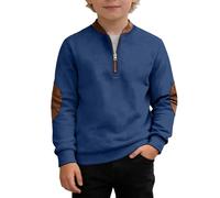 Générique Pull-Over coloré pour garçons, Manches Longues en Tissu Polaire Doux, col Rond Confortable, Haut d'hiver décontracté et Chaud pour Enfants et Adolescents de 4 à 14 Ans (Blue, 14-15 Years)