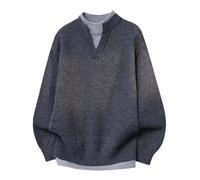 Générique Pull Over Hiver Homme,Pull Homme Deux PièCes Col Montant Manches Longues Style DéContracté pour ActivitéS ExtéRieures Quotidiennes Confortable