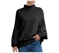 Générique Pull Oversize Femme, Pull Femme en Tricot épais à Manches Chauve-Souris et col roulé pour Un Style Hiver Confortable et Tendance