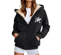 Générique Pull Polaire Femme Hiver Chaud Sweatshirt Blanc Veste À Capuche sans Sport 2025 Grande Taille Cachemire Court Beige Sweat Rose Chaude Vêtements Sportswear Col Roulé