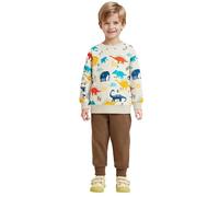 Générique Pull Polaire Manches Longues Enfant Fille garçon, Sweat à Capuche,Chaud et Doux | Manches Longues | Capuche avec Pompon | Motif Dinosaure | Unisexe Enfant