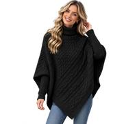 Générique Pull Poncho Roulé Femme, Pull Ample Cape Doux Chaud Chic et Elegant Tops pour Automnal Hiver Urbaine Vie Quotidienne Déplacements Professionnels et Réunions