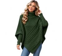 Générique Pull Poncho Roulé Femme, Pull Ample Cape Doux Chaud Chic et Elegant Tops pour Automnal Hiver Urbaine Vie Quotidienne Déplacements Professionnels et Réunions