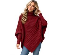 Générique Pull Poncho Roulé Femme, Pull Ample Cape Doux Chaud Chic et Elegant Tops pour Automnal Hiver Urbaine Vie Quotidienne Déplacements Professionnels et Réunions