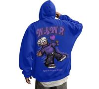 Générique Pull pour Homme Vintage Art Classic Paintings Stylish Design Sweatshirt Sweet Homme À Capuche 4XL sous-Pulls Col Zippés Ample Maillot De Survêtement Gilet Sweat XL (Bleu,L)