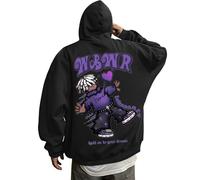 Générique Pull pour Homme Vintage Art Classic Paintings Stylish Design Sweatshirt Sweet Homme À Capuche 4XL sous-Pulls Col Zippés Ample Maillot De Survêtement Gilet Sweat XL (Le Noir,L)