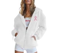 Générique Pull Rose Sweat Homologué Plaid Femme Capuche Polaire Octobre Tee Shirt Sweats À Sweat-Shirt Sweet Tee-Shirt Oversize Ruban Zippé Sweatshirt