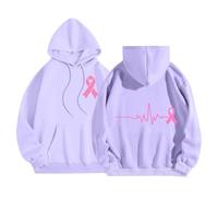 Générique Pull Rose Sweat Plaid Femme Oversize Sweatshirt À Capuche Zippé Long Ruban Décoration Octobre Gilet Polaire Accessoire Sweats Garçon Tee-Shirt Sweat-Shirt Veste Noire