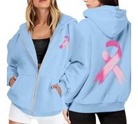 Générique Pull Ruban Rose Sweat Femme Sweats À Capuche Garçon Gilet sans Manche Zippé Personnalisable Octobre Tee Shirt Bannière Oversize Garcon Accessoire Veste avec Long