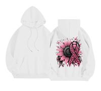 Générique Pull Ruban Rose Veste Sweat Femme Plaid Polaire Shirt À Capuche a Sweats Garçon Zippée Bannière Octobre Personnalisable Hiver Chaud en Jean