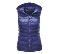 Générique Pull sans Manches Femme À Capuche Haut Maille À Superposer Tailles S-4XL Fermeture Zippée Couleur Unie Coupe Ample avec Poches pour Maison Jardin Et Voyage