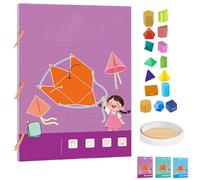 Générique Pull String 3D Geometry Learning Book, 3D Geometry Learning Book,Interactive Pull-String Geometry Learning Kit with Pop-Up, Enhance Geometric Understanding Braided Rope Design (9-Model)