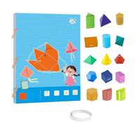 Générique Pull String 3D Geometry Learning Book, Geometry for Beginners with 9/12/15 Solids Geometric Models, Safe Braided Rope Design, Enhance Geometric Understanding, Quiet Books (15 models)
