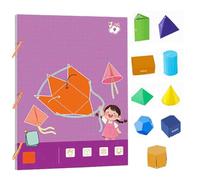 Générique Pull String 3D Geometry Learning Book,Geometry for Beginners with 9/12/15 Solids Geometric Models with Safe Braided Rope Design for Kids Ages 5-12 (9 Geometric Models)