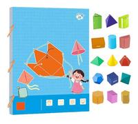 Générique Pull String 3D Geometry Learning Book,Geometry for Beginners with 9/12/15 Solids Geometric Models with Safe Braided Rope Design for Kids Ages 5-12 (15 Geometric Models)