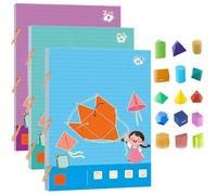 Générique Pull String 3D Geometry Learning Book - Interactive Educational Toy with 9/12/15 Solids, Braided Rope Design for Kids 5-12, Teaches Volume & Surface Area Formulas (#1#2#3)