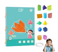 Générique Pull String 3D Geometry Learning Book,Interactive Pull-String Geometry Learning Kit with Pop-Up Models,Volume & Area Exploration,Make Math Fun & Interactive! (12 Models)