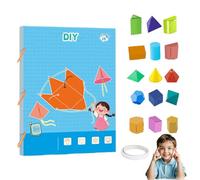 Générique Pull String 3D Geometry Learning Book,Interactive Pull-String Geometry Learning Kit with Pop-Up Models,Volume & Area Exploration,Make Math Fun & Interactive! (15 Models)