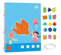 Générique Pull String 3D Geometry Learning Book, Toy Geometry Workbook with 9/12/15 Solid Models, Safe Braided Rope Design, Teach Volume & Surface Area Formulas for Kids (15-Model)