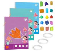 Générique Pull String 3D Geometry Learning Book, Toy Geometry Workbook with 9/12/15 Solid Models, Safe Braided Rope Design, Teach Volume & Surface Area Formulas for Kids (Set of 3)