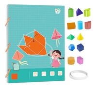 Générique Pull String 3D Geometry Learning Book, Toy Geometry Workbook with 9/12/15 Solid Models, Safe Braided Rope Design, Teach Volume & Surface Area Formulas for Kids (12-Model)