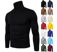 Générique Pull Thermique Homme Sous Pull Homme Hauts Thermiques T-Shirt Thermique Manches Longues Haut Chaud Couche De Base Colle Rouler Hommes Idéal Pour L'hiver Sous Chemise (Black, XXL)