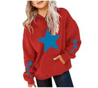 Générique Pull Torsadé Fille Oversized Long Sleeve Sweatshirt Gradient Teen Girls Pullover Tops Cardigans Fille Avec Poches Et Capuche (Red, 4-5 Years)