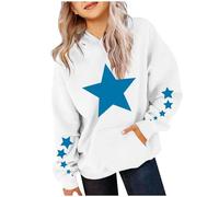 Générique Pull Torsadé Fille Oversized Long Sleeve Sweatshirt Gradient Teen Girls Pullover Tops Cardigans Fille Avec Poches Et Capuche (White, 5-6 Years)