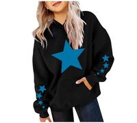 Générique Pull Torsadé Fille Oversized Long Sleeve Sweatshirt Gradient Teen Girls Pullover Tops Cardigans Fille Avec Poches Et Capuche (Black, 7-9 Years)