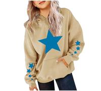 Générique Pull Torsadé Fille Oversized Long Sleeve Sweatshirt Gradient Teen Girls Pullover Tops Cardigans Fille Avec Poches Et Capuche (Khaki, 4-5 Years)
