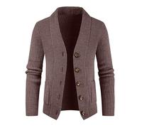 Générique Pull Travail Chaud,Cardigan DéContracté à Manches Longues Et Boutons pour Hommes, Mode Automne Et Hiver, Poche à Col Debout, Manteau Pull
