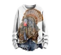 Générique Pull TrèS Moche De Noel Ugly à Manches Longues Imprimee Tricoté Renne Haut Sweat Shirts 2025 Pull Grande Taille Col Rond Casual Tunique Coton Flocon Rigolo Pas Cher Pullover Pulls Tee Shirt