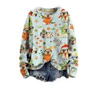 Générique Pull TrèS Moche De Noel Ugly à Manches Longues Imprimee Tricoté Renne Haut Sweat Shirts 2025 Pull Grande Taille Col Rond Casual Tunique Coton Flocon Rigolo Pas Cher Pullover Pulls Tee Shirt