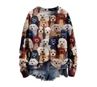 Générique Pull TrèS Moche De Noel Ugly à Manches Longues Imprimee Tricoté Renne Haut Sweat Shirts 2025 Pull Grande Taille Col Rond Casual Tunique Coton Flocon Rigolo Pas Cher Pullover Pulls Tee Shirt
