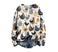 Générique Pull TrèS Moche De Noel Ugly à Manches Longues Imprimee Tricoté Renne Haut Sweat Shirts 2025 Pull Grande Taille Col Rond Casual Tunique Coton Flocon Rigolo Pas Cher Pullover Pulls Tee Shirt
