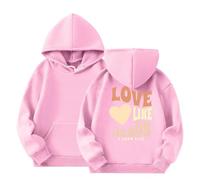 Générique Pull Tunique Fille à Manches Longues pour Filles, Joli Sweat-Shirt surdimensionné avec Poche en Polaire Torsadé V(Rose,5-6 Years)