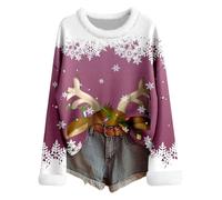 Générique Pull'de Noel Femme Pull Drole De Moche Père Noël Rigolo Hiver Hoodie Christmas Sweater
