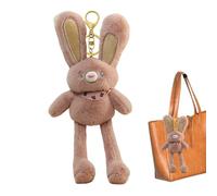 Générique Pulling Ears Bunny Charm - Rabbit Plush Toy Keychain, Soft Stuffed Pendant, Cute Plush Accessory for Schoolbag Backpack Hanging, Adorable Bunny Toy Collectible Gift for Kids