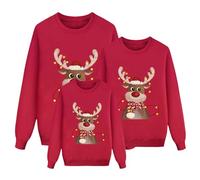 Générique Pullover de Noël pour Famille Nombreuse Adultes et Enfants Sweat à Manches Longues Coupe Relax en Matériau Doux Anti-Boules Idée Tenue pour Fête Célébration en Groupe01